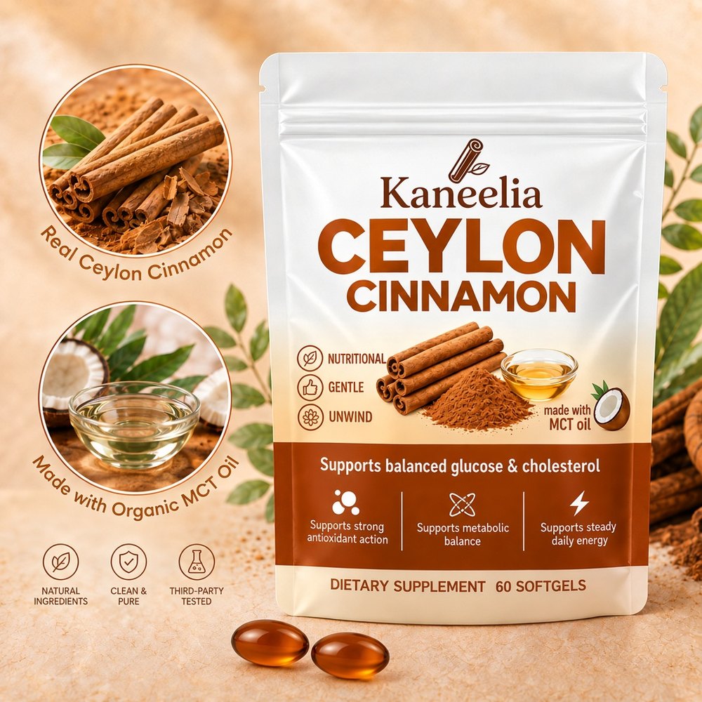 Kaneelia Ceylon Cinnamon pouch, 60 softgels
