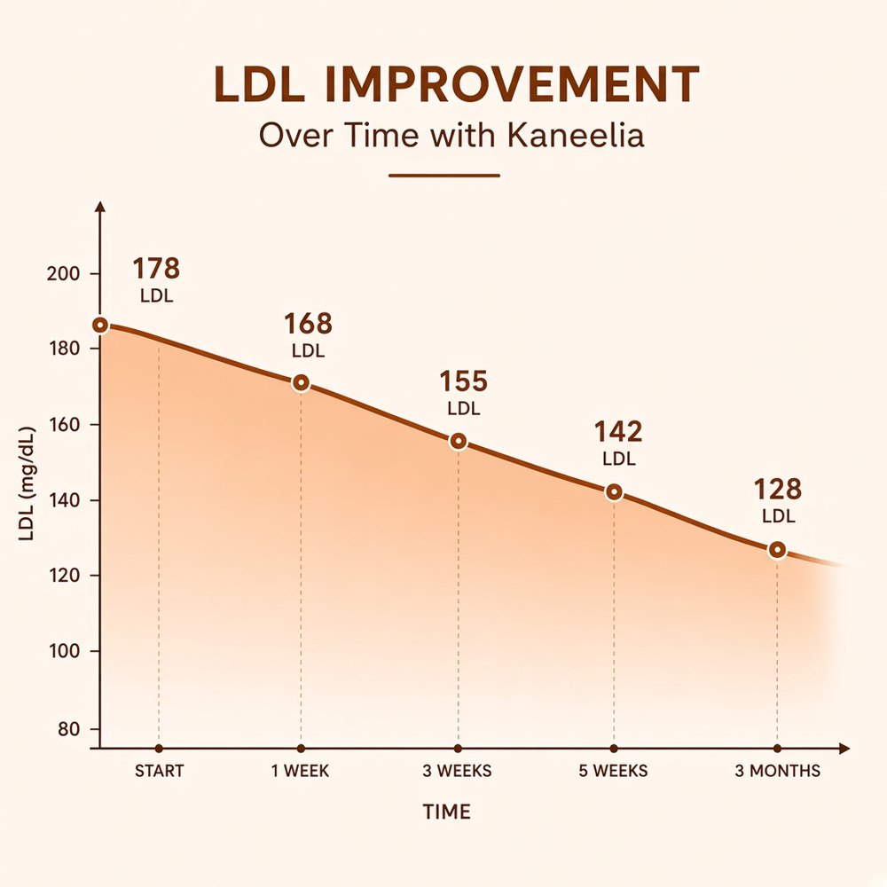 LDL chart over time with Kaneelia